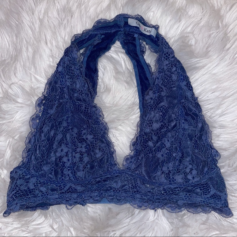NEW WORN Blue lace bralette